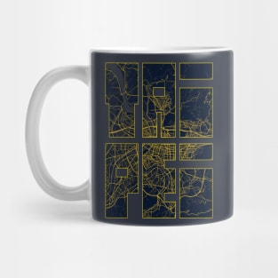 Taipei, Taiwan City Map Typography - Gold Art Deco Mug